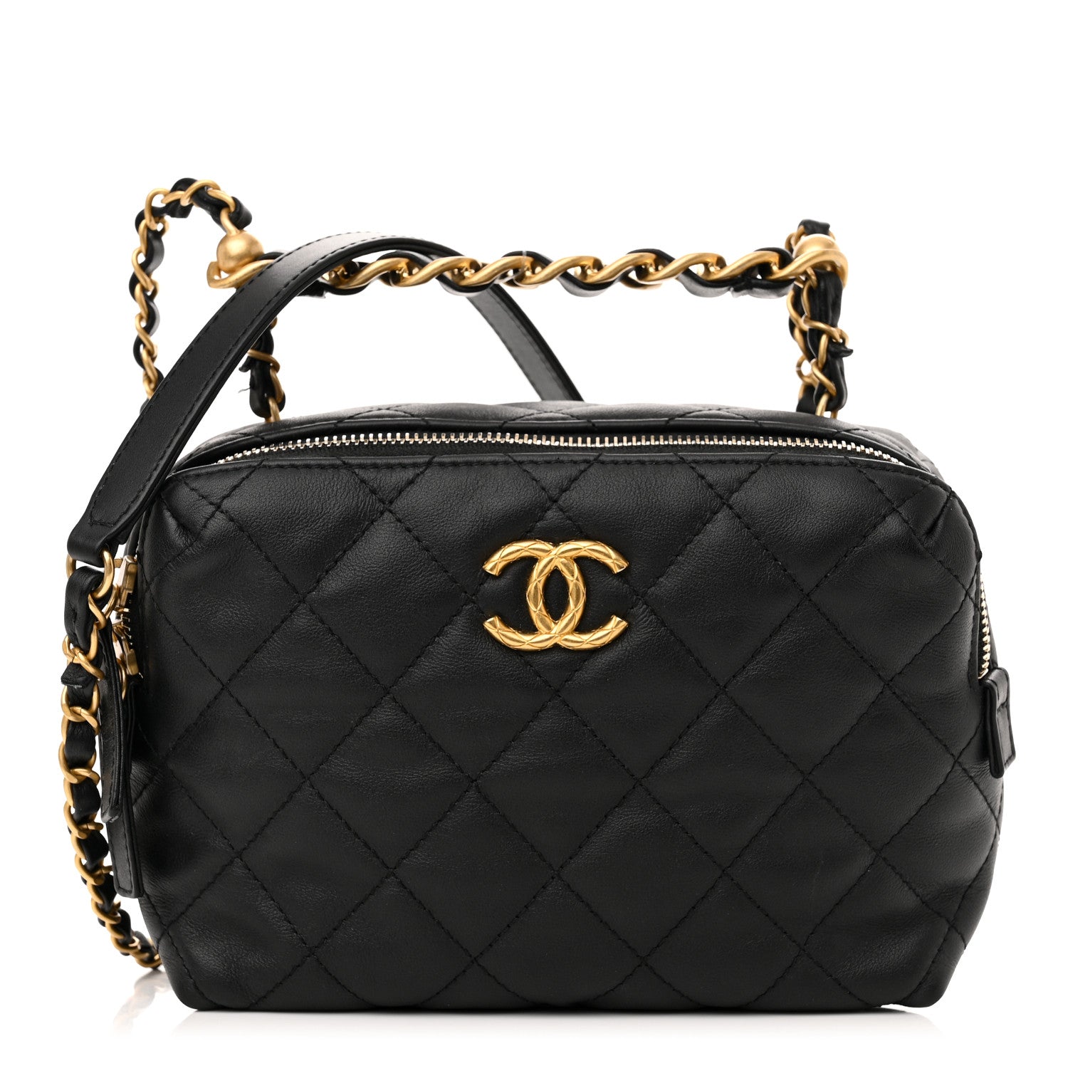 Chanel Calfskin Quilted Mini Bowling Bag Black 1 of 11