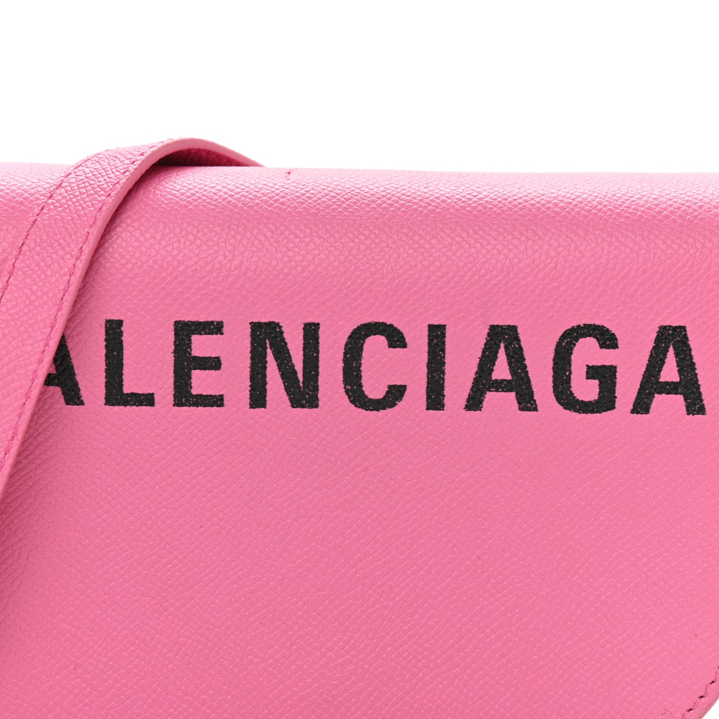 Signature Grained Calfskin Logo Print Ville Day Bag XS Rose Bubblegum Black