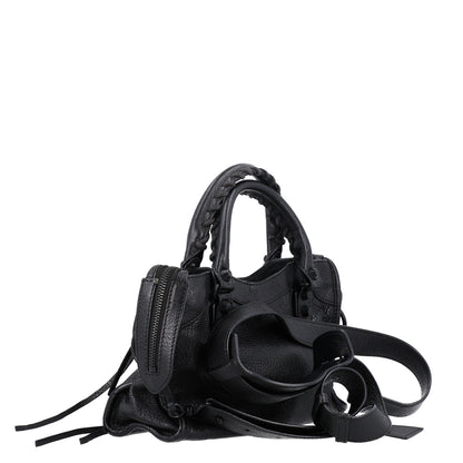 Balenciaga Shiny Goatskin Matte Black Metallic Edge Hardware Mini City Black 2 of 8