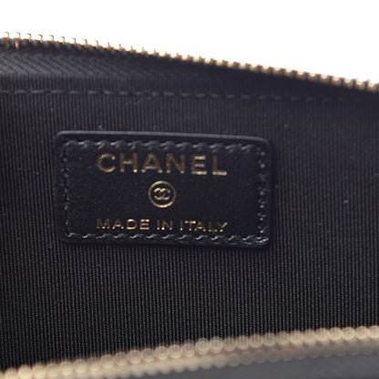 Chanel Iridescent Caviar Quilted Zipped Key Holder Case Black 6 of 7