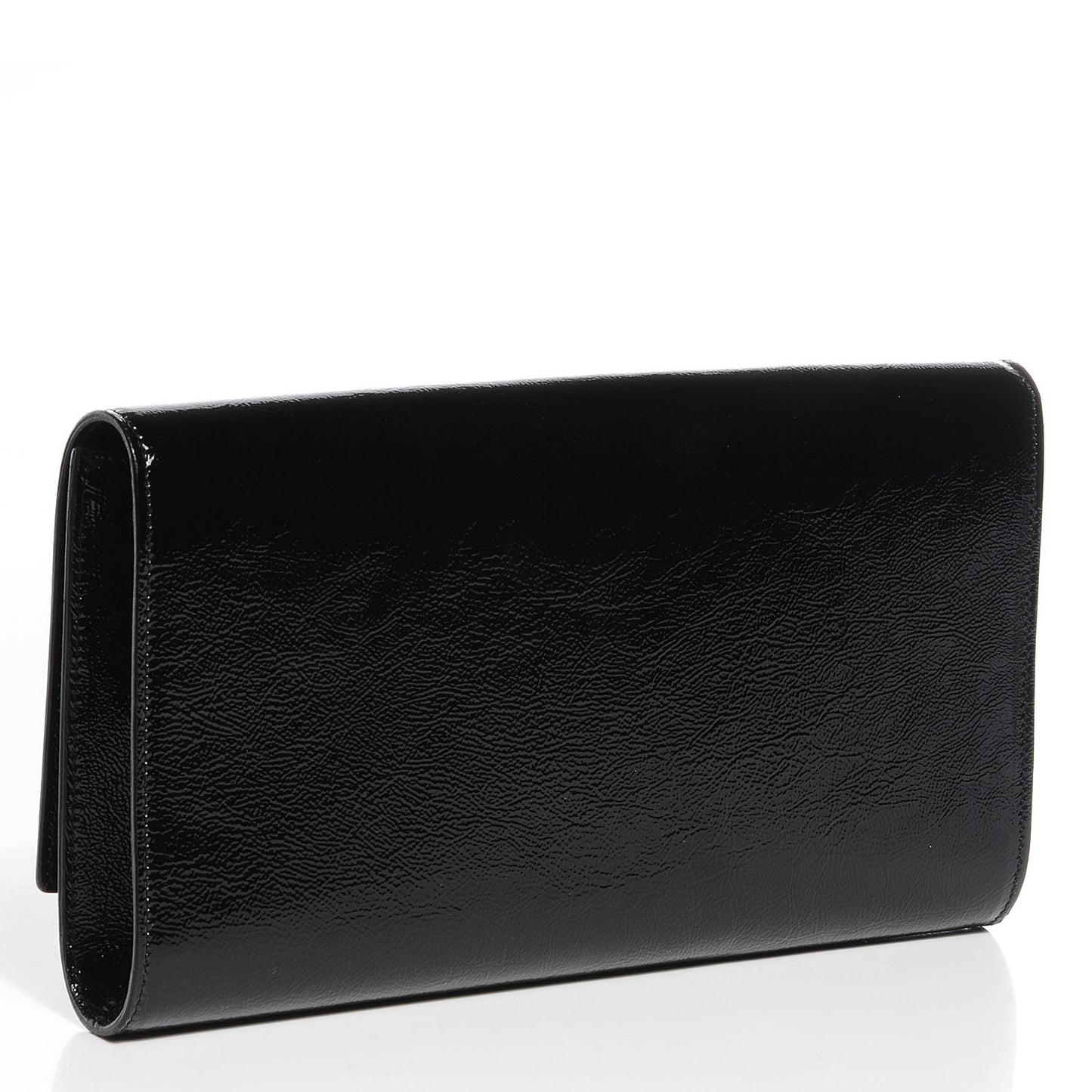 Textured Patent Monogram Large Belle De Jour Clutch Black
