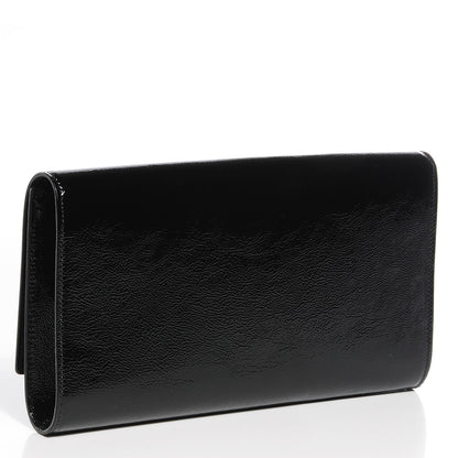 Saint Laurent Textured Patent Monogram Large Belle De Jour Clutch Black 3 of 7