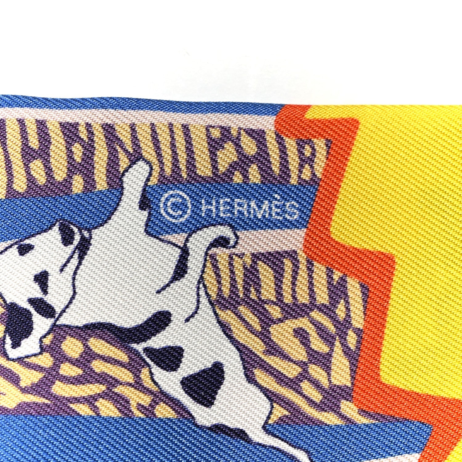Hermes Silk En Liberte Twilly Jaune Vif Bleu Rouge 4 of 4