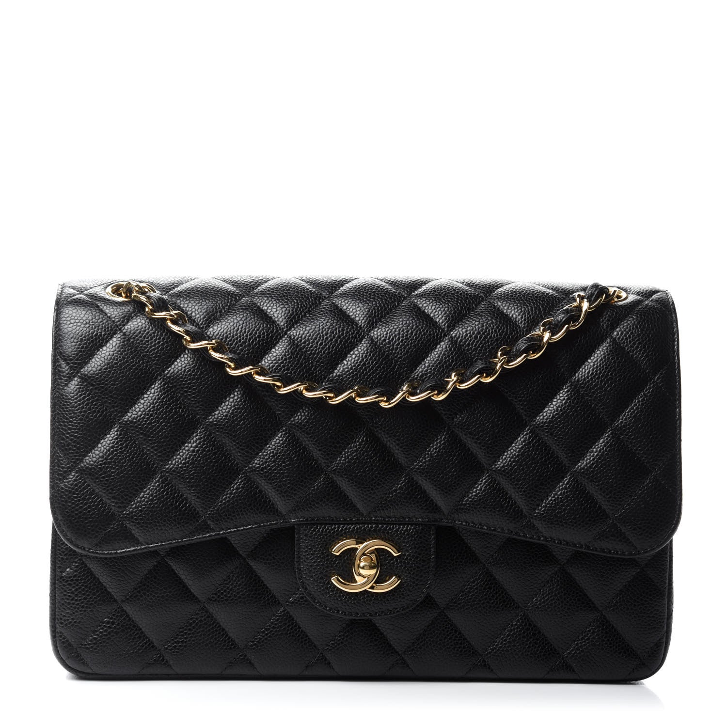 Chanel Caviar Quilted Jumbo Double Flap Black 1 of 12