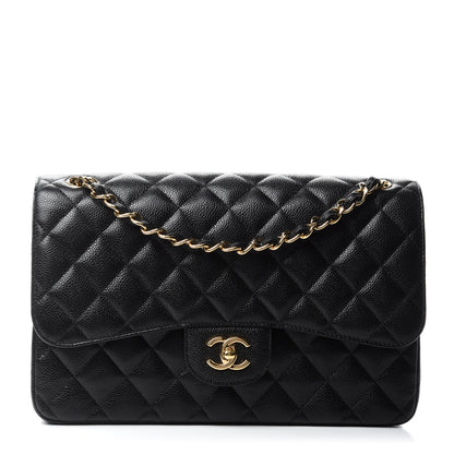 Chanel Caviar Quilted Jumbo Double Flap Black 1 of 12
