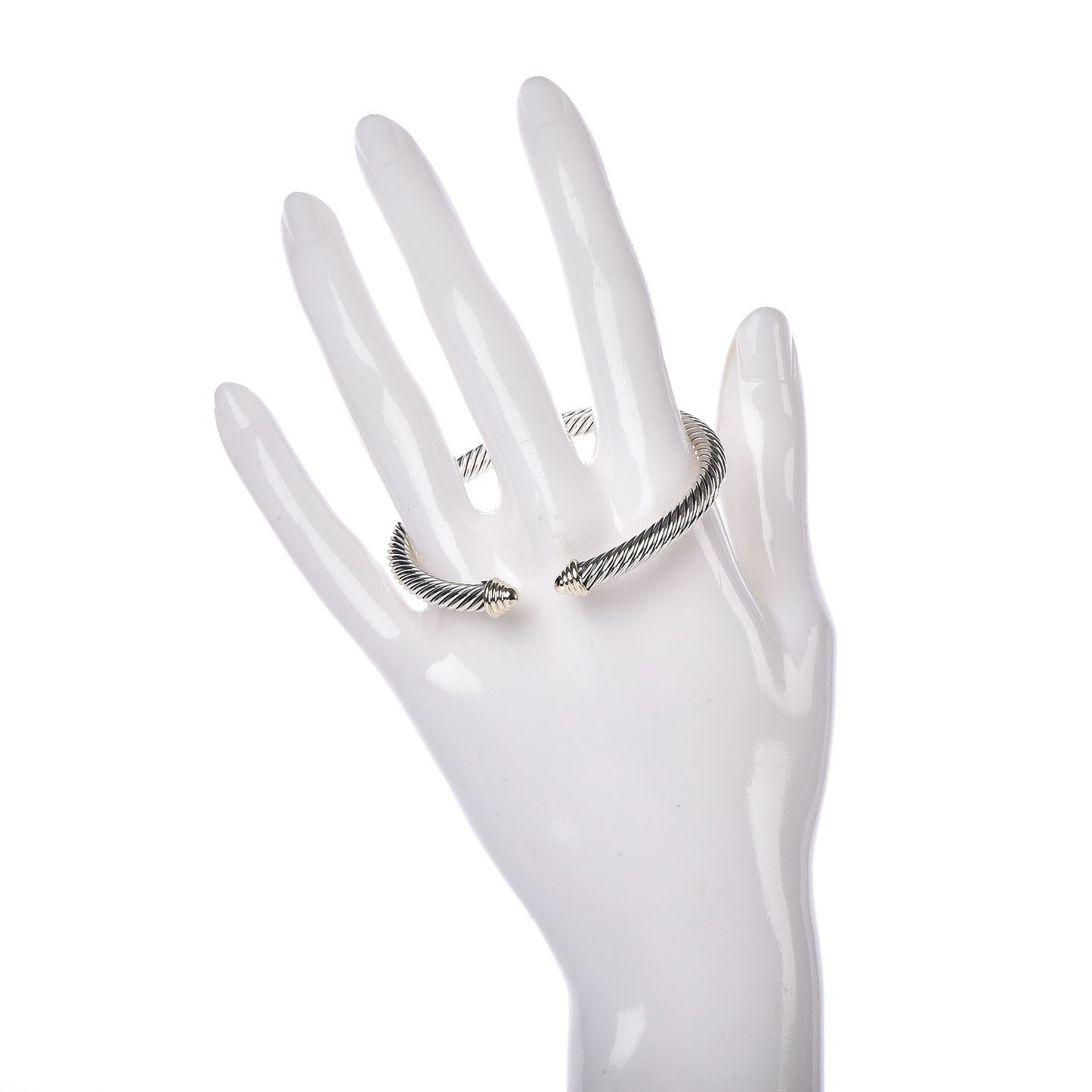 Sterling Silver 14K Yellow Gold 5mm Cable Classics Bracelet