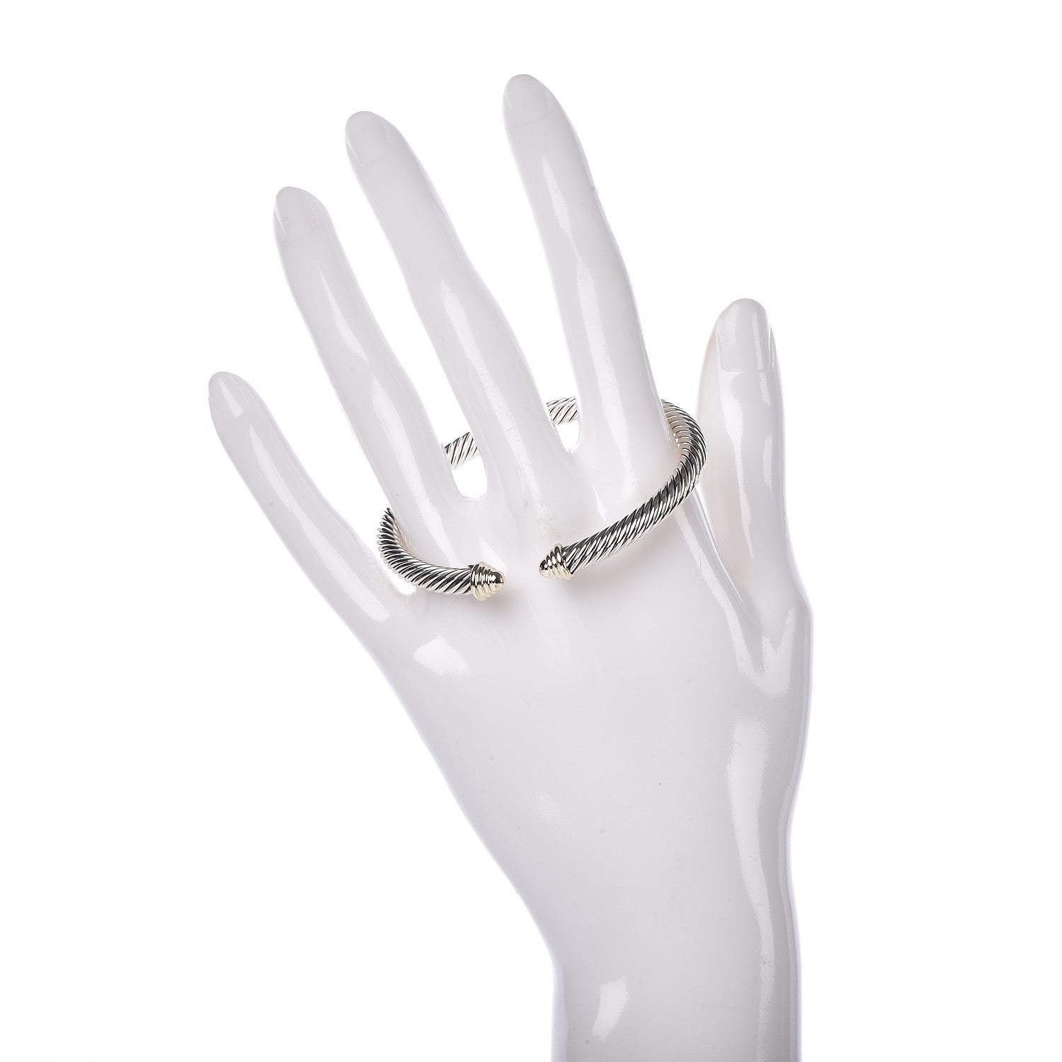 David Yurman Sterling Silver 14K Yellow Gold 5mm Cable Classics Bracelet 2 of 4