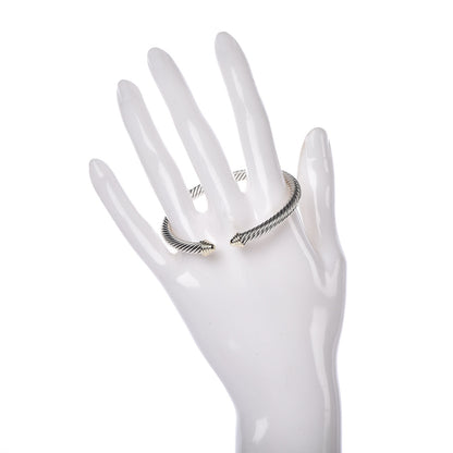 David Yurman Sterling Silver 14K Yellow Gold 5mm Cable Classics Bracelet 2 of 4