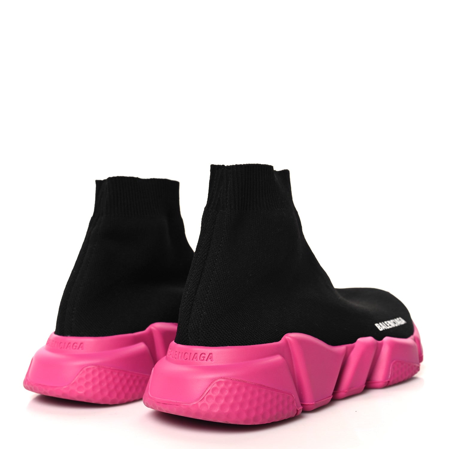 Balenciaga Neoprene Knit Womens Speed Sneakers 38 Black Pink 4 of 8