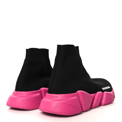 Balenciaga Neoprene Knit Womens Speed Sneakers 38 Black Pink 4 of 8