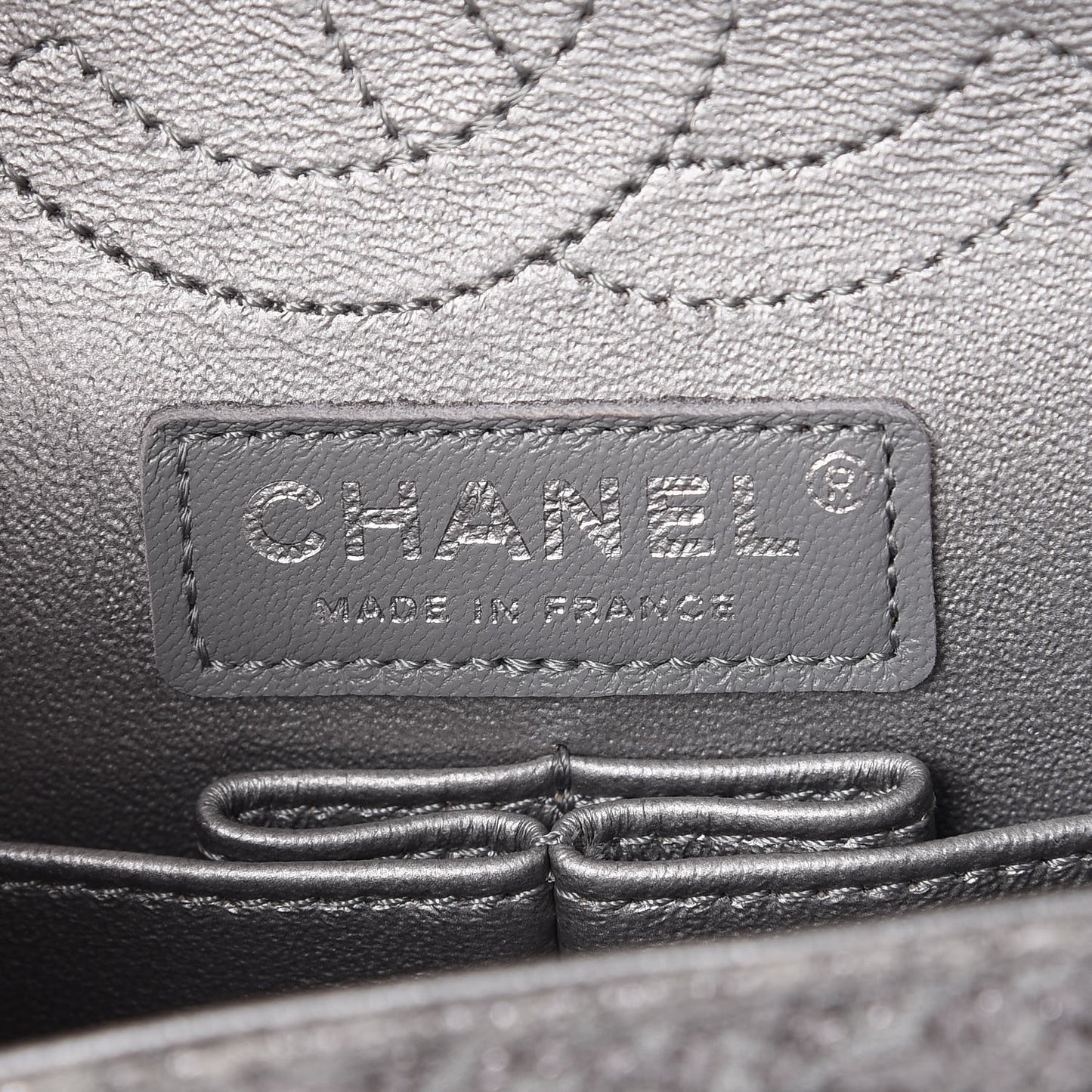 Metallic Grained Calfskin Chevron Quilted 2.55 Reissue 224 Flap