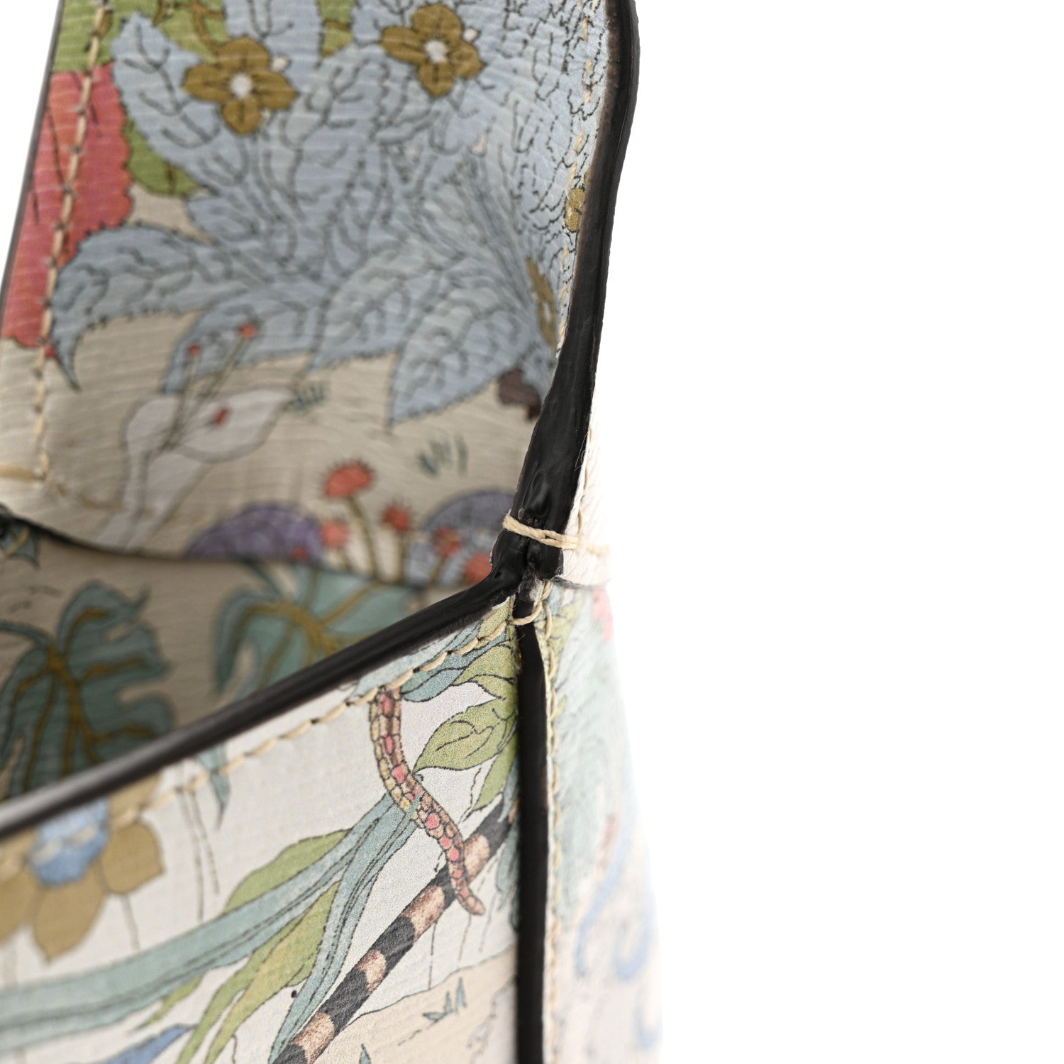 Gucci New Shangai Calfskin Tiger Savanah Small Jackie 1961 Hobo Chalky White Multicolor 12 of 14