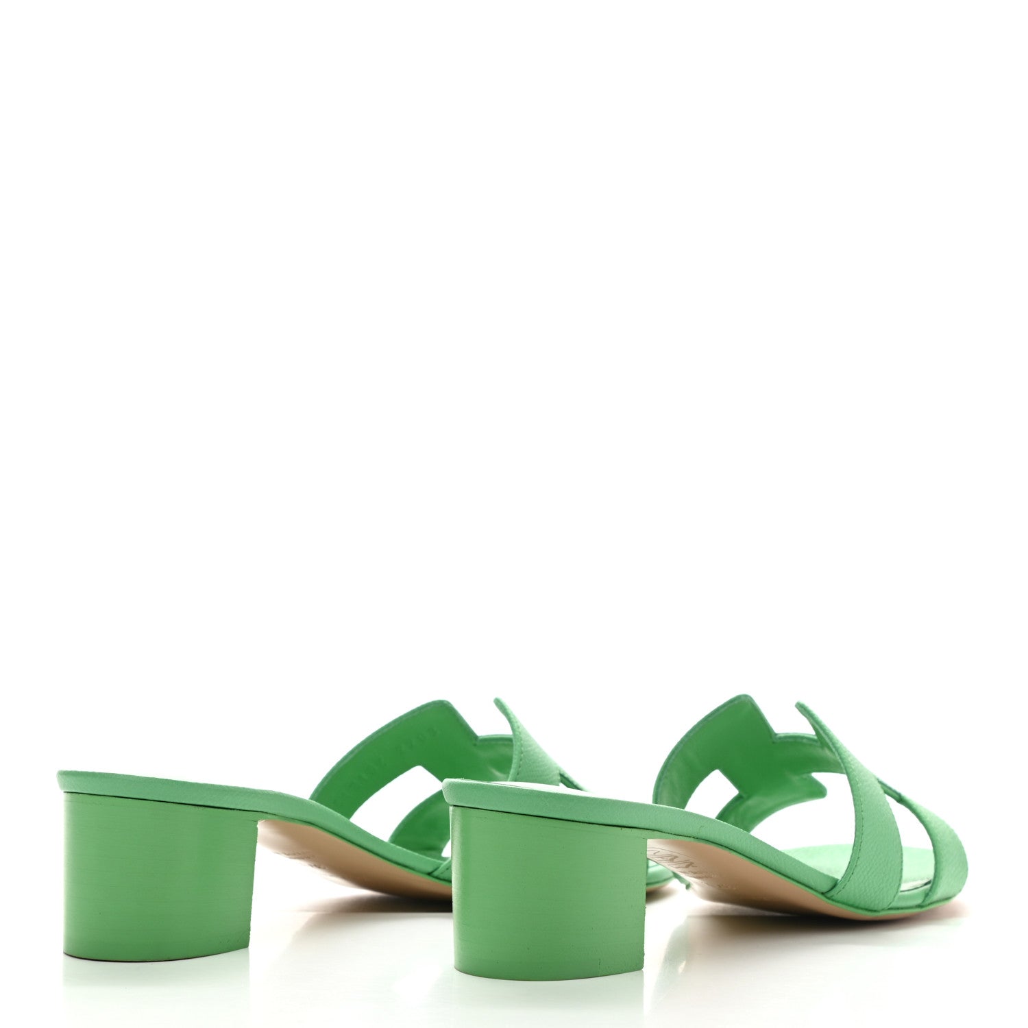 Hermes Epsom Oasis Sandals 37.5 Vert Pomme 4 of 9