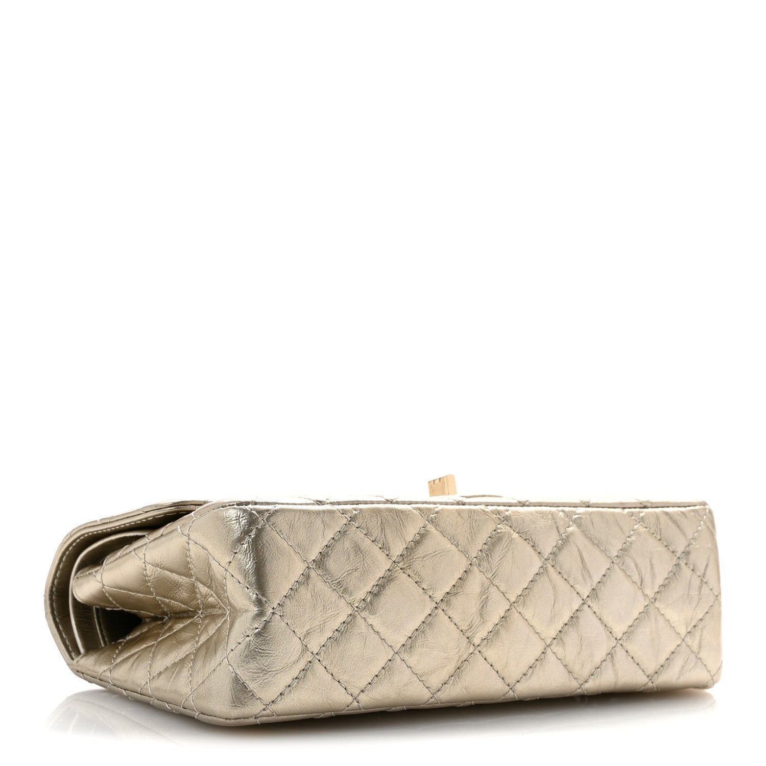 Chanel Metallic Aged Calfskin Quilted 2.55 Reissue 225 Flap Pale Gold 4 of 11
