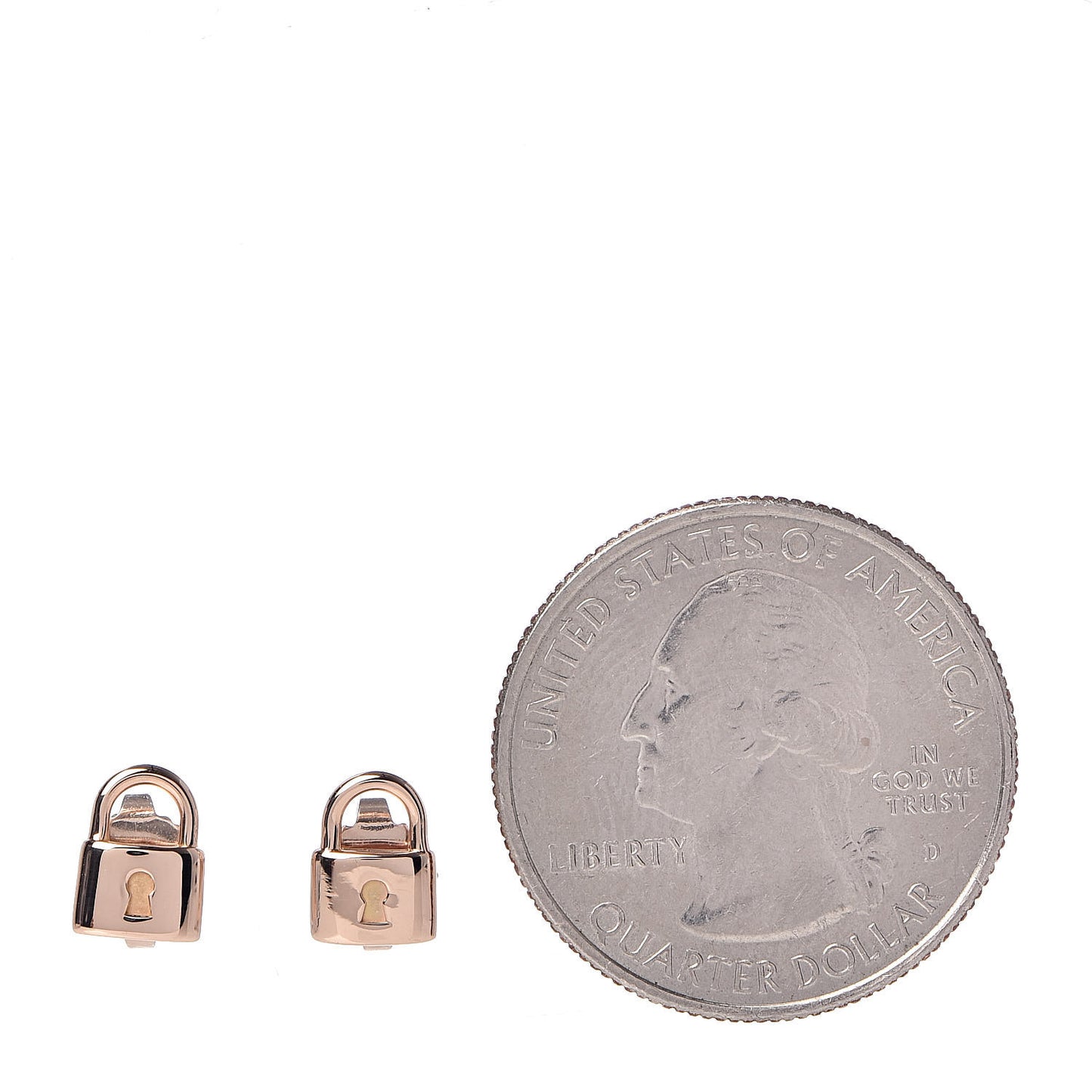 18K Rose Gold Mini Lock Earrings