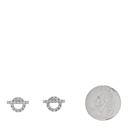 Hermes 18K White Gold Diamond Finesse Earrings 2 of 5