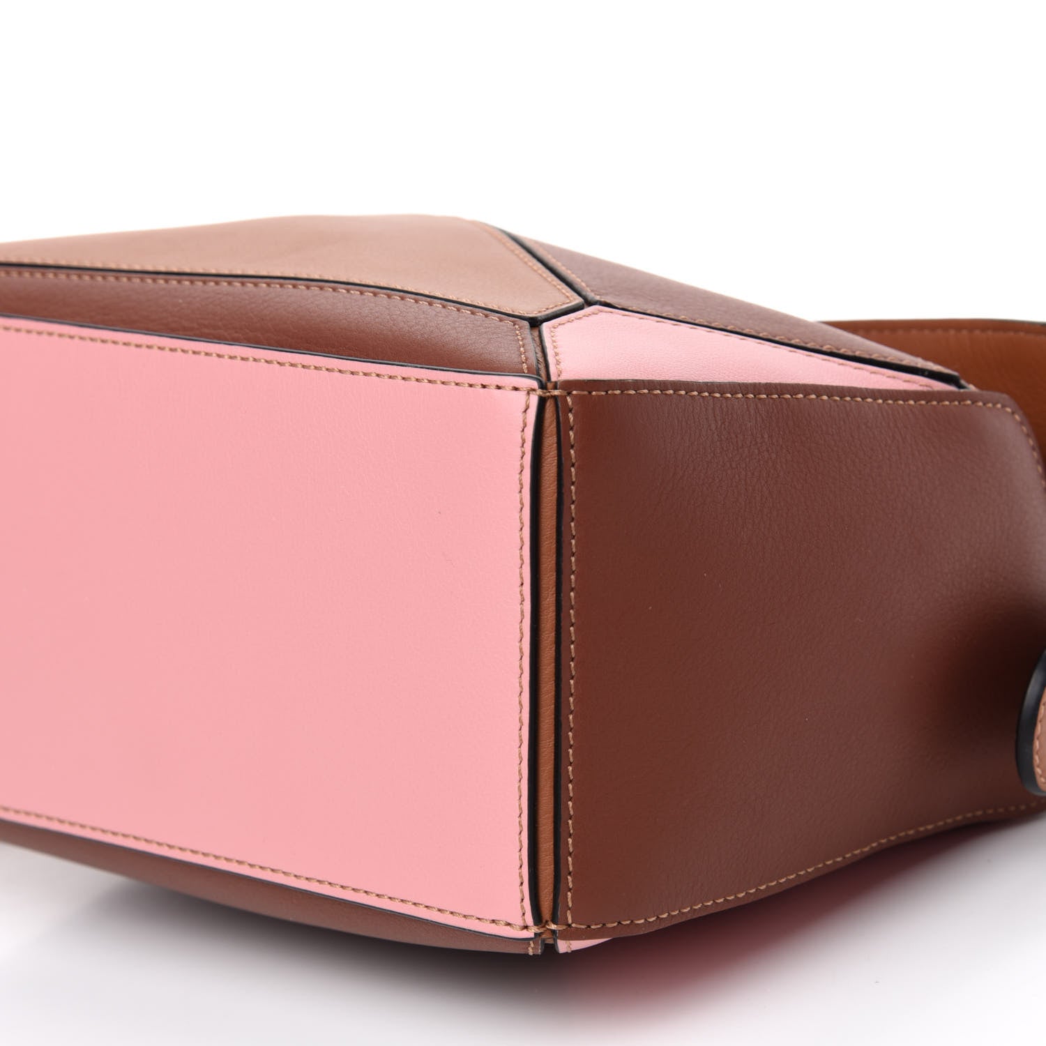 Loewe Calfskin Small Puzzle Bag Tan Medium Pink 8 of 9