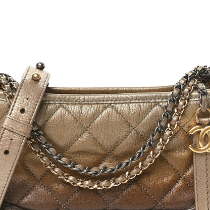 Chanel Metallic Goatskin Quilted Small Gabrielle Hobo Gold Bronze 8 of 10
