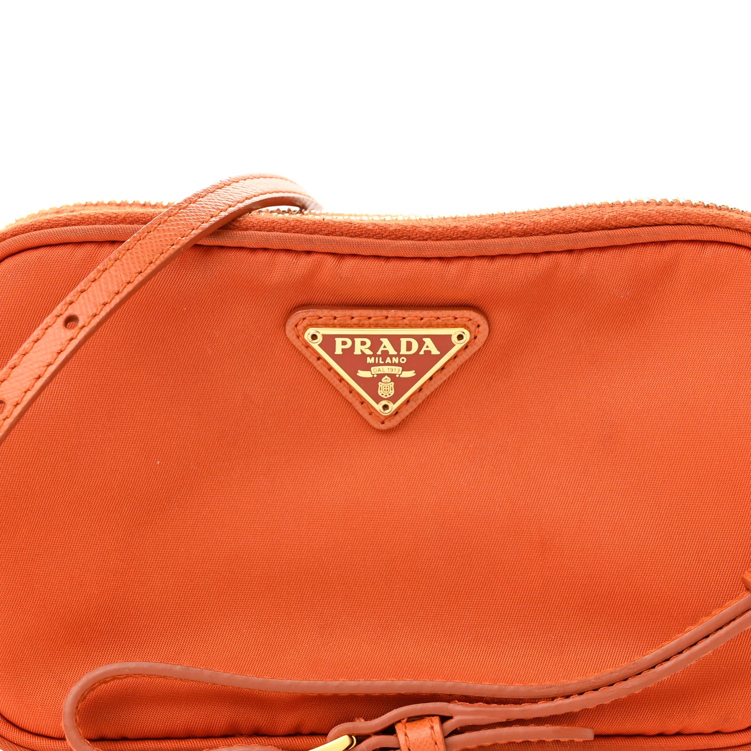 Prada Tessuto Nylon Mini Camera Crossbody Orange 10 of 12