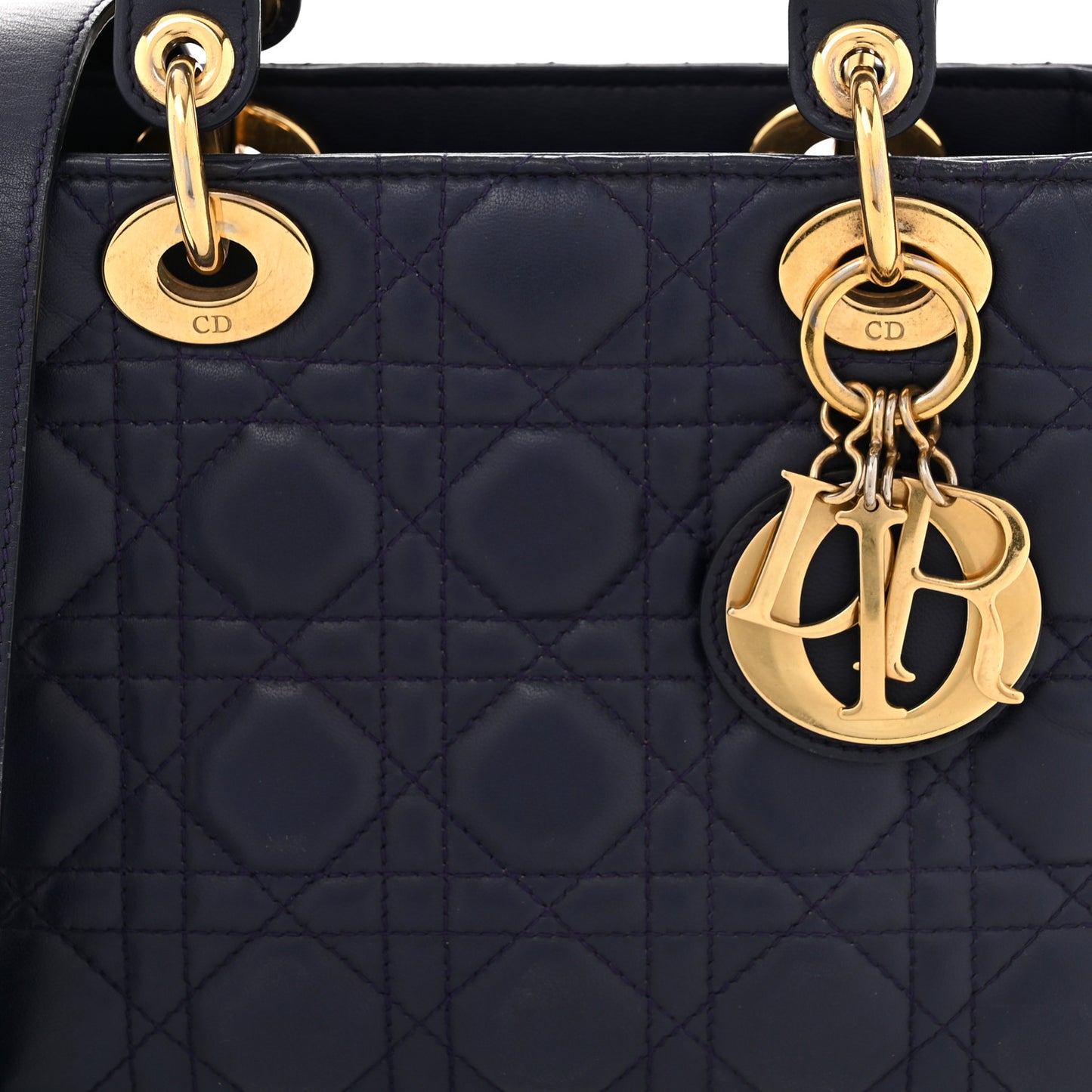 Lambskin Cannage Small Lady Dior Blue