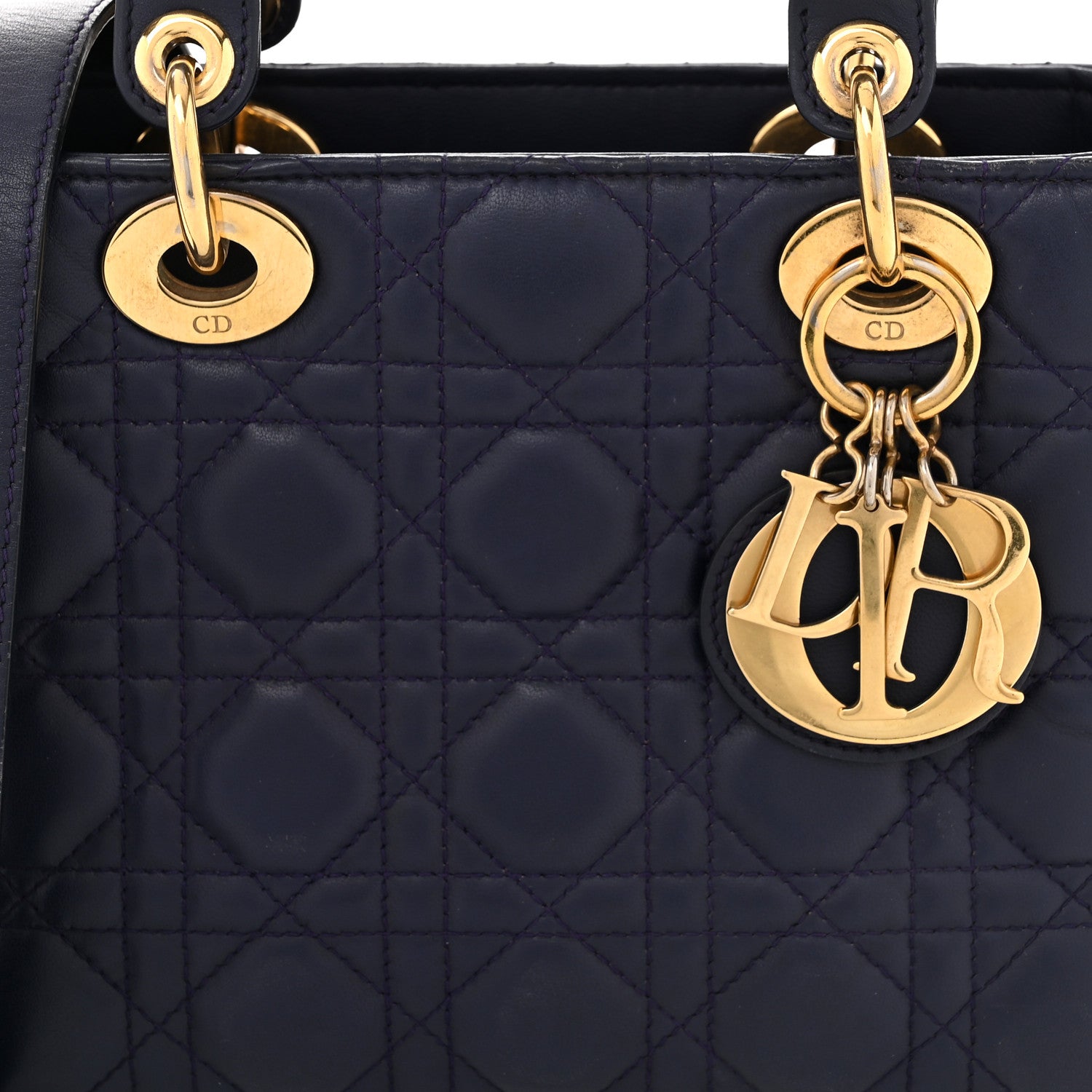 Christian Dior Lambskin Cannage Small Lady Dior Blue 8 of 10