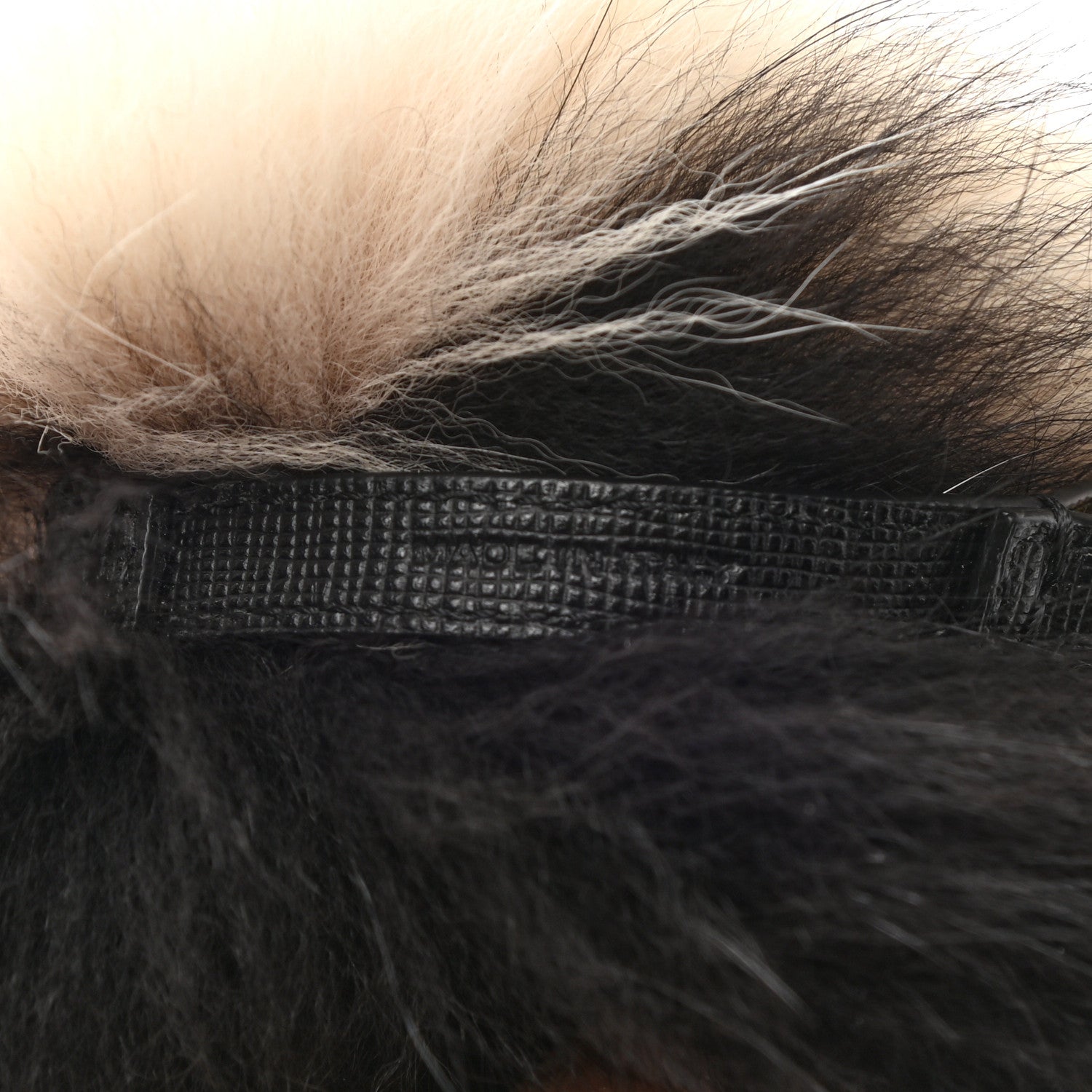 Fendi Fox Fur Pom Pom Bag Charm Black White 3 of 3
