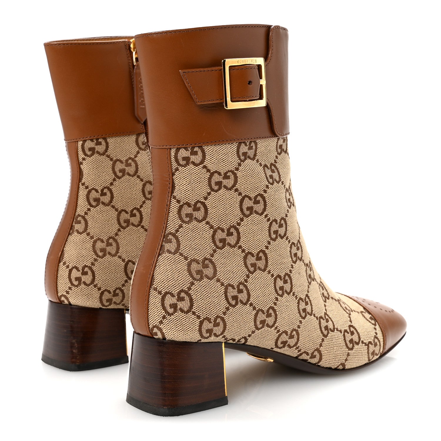 Gucci Monogram Cordovan Lux GG Ankle Boots 35 Beige Cuir 9 of 18