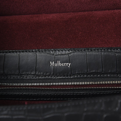 Mulberry Calfskin Crocodile Embossed Amberley Satchel Black 5 of 8