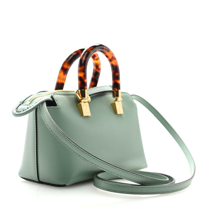Fendi Vitello King Plexiglass Logo Embossed Mini By The Way Top Handle Boston Bag Menta 3 of 8