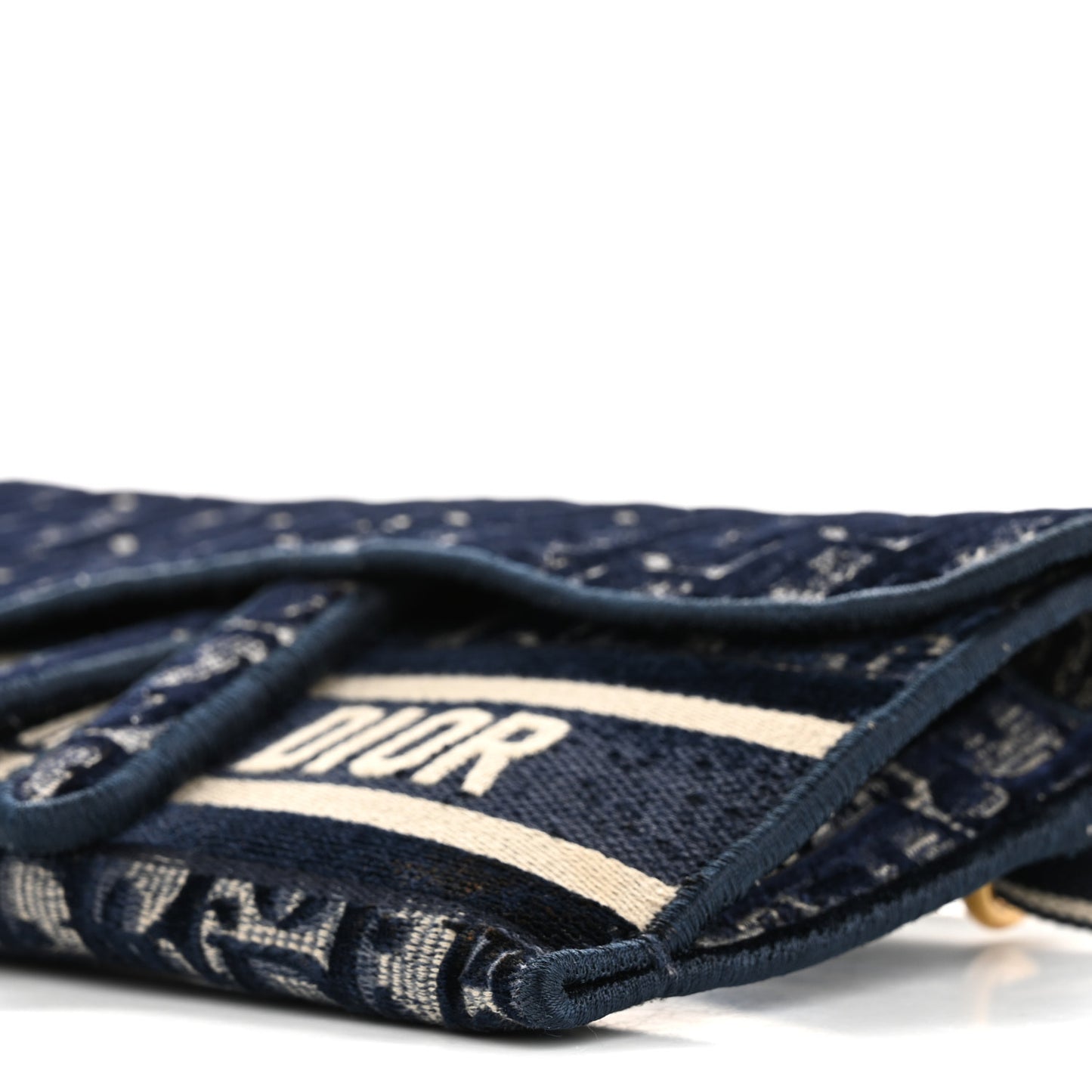 Velvet Oblique Saddle Belt Bag Blue