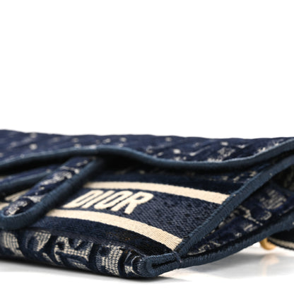 Christian Dior Velvet Oblique Saddle Belt Bag Blue 10 of 14