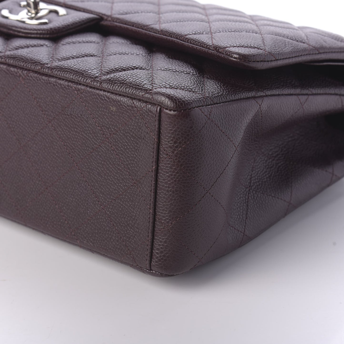 Caviar Quilted Maxi Double Flap Burgundy