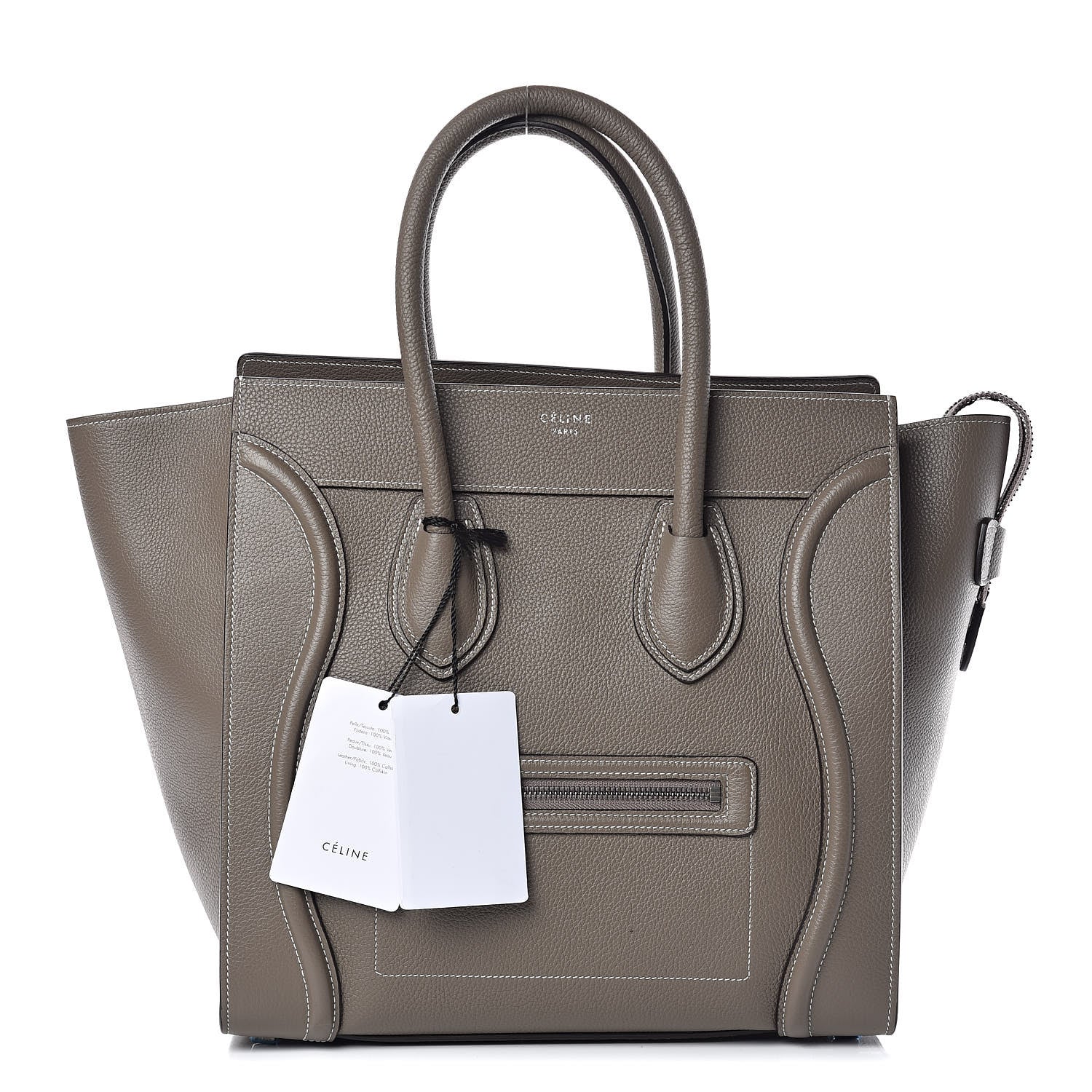 Celine Drummed Calfskin Mini Luggage Souris 1 of 11