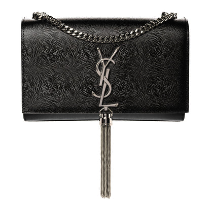 Saint Laurent Grain De Poudre Small Classic Monogram Kate Tassel Satchel Black 1 of 9
