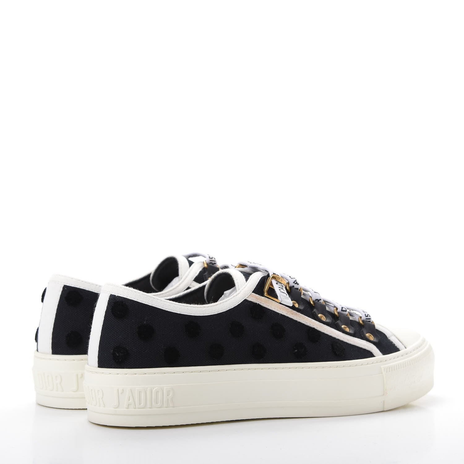 Christian Dior Canvas Dot Walk'N'Dior Low Top Sneakers 36 Black 4 of 11