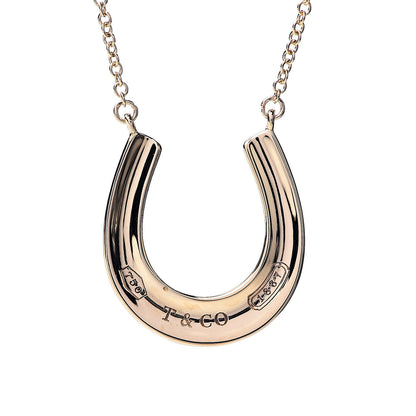 Tiffany 18K Yellow Gold 1837 Horseshoe Pendant Necklace 5 of 7