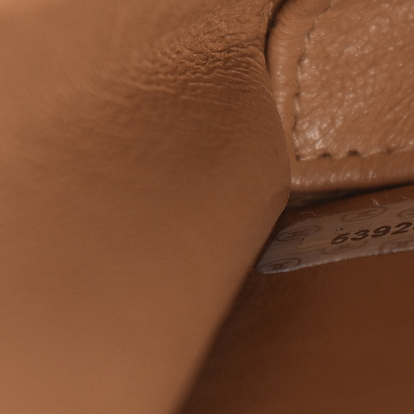 Lambskin Stitched Logo Tote Beige