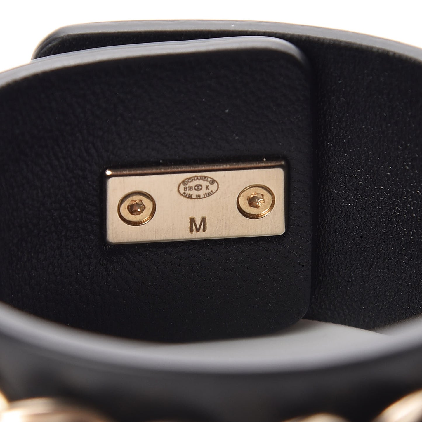 Lambskin CC Chain Turnlock Bracelet M Black