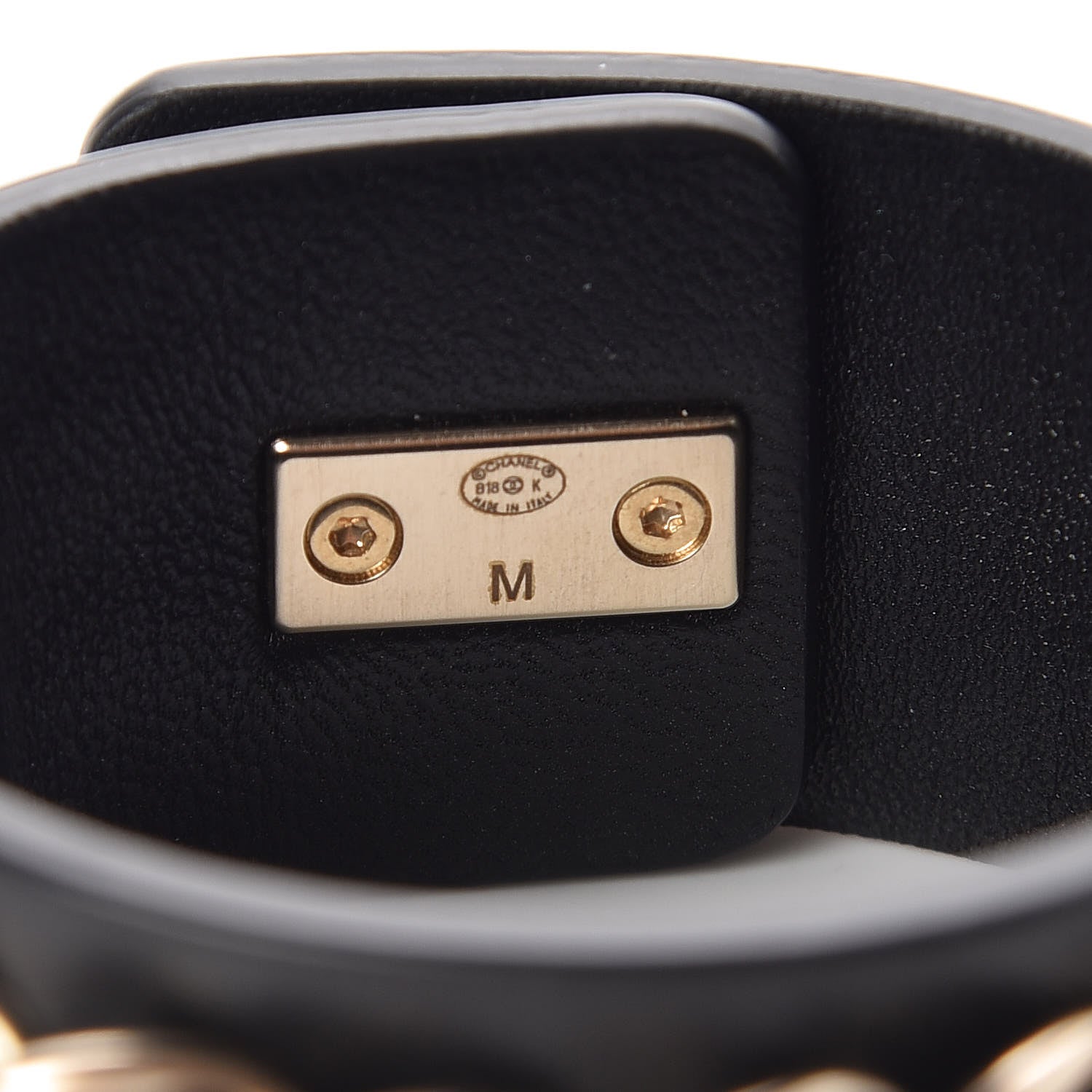 Chanel Lambskin CC Chain Turnlock Bracelet M Black 4 of 5