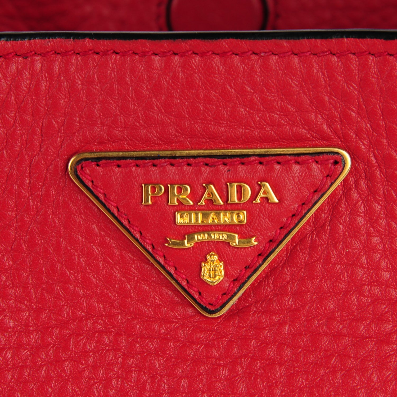 Prada Vitello Daino Tote Rosso 6 of 10