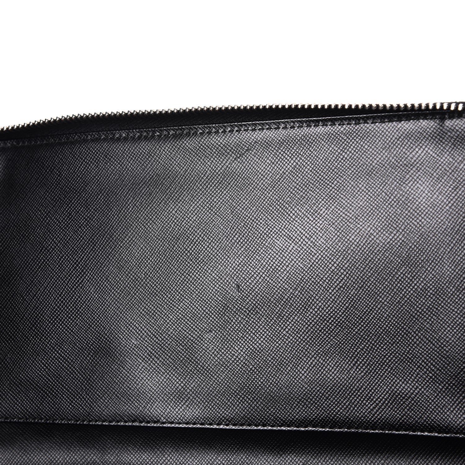 Prada Saffiano Metal Zip Around Travel Wallet Black 9 of 10