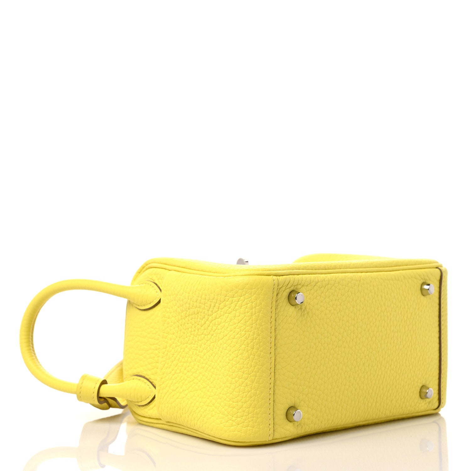 Hermes Taurillon Clemence Mini Lindy 20 Lime 4 of 10
