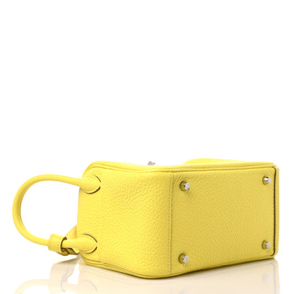 Hermes Taurillon Clemence Mini Lindy 20 Lime 4 of 10