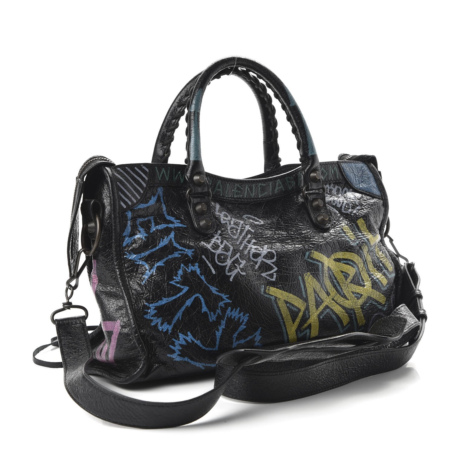 Balenciaga Agneau Graffiti All Over Classic Hardware S City Black Multicolor 3 of 9