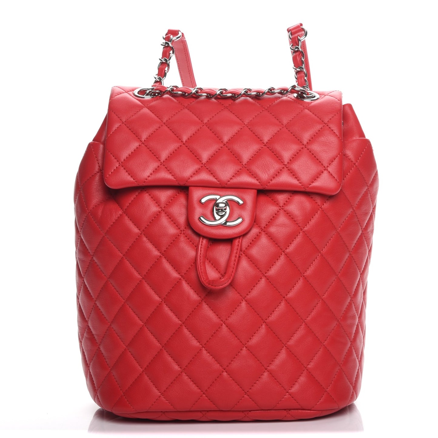 Lambskin Quilted Small Urban Spirit Backpack Red