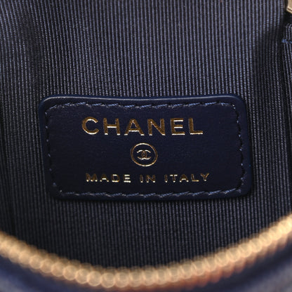 Chanel Caviar Quilted Small Vertical Coco Beauty Vanity Case With Chain Navy 5 of 8