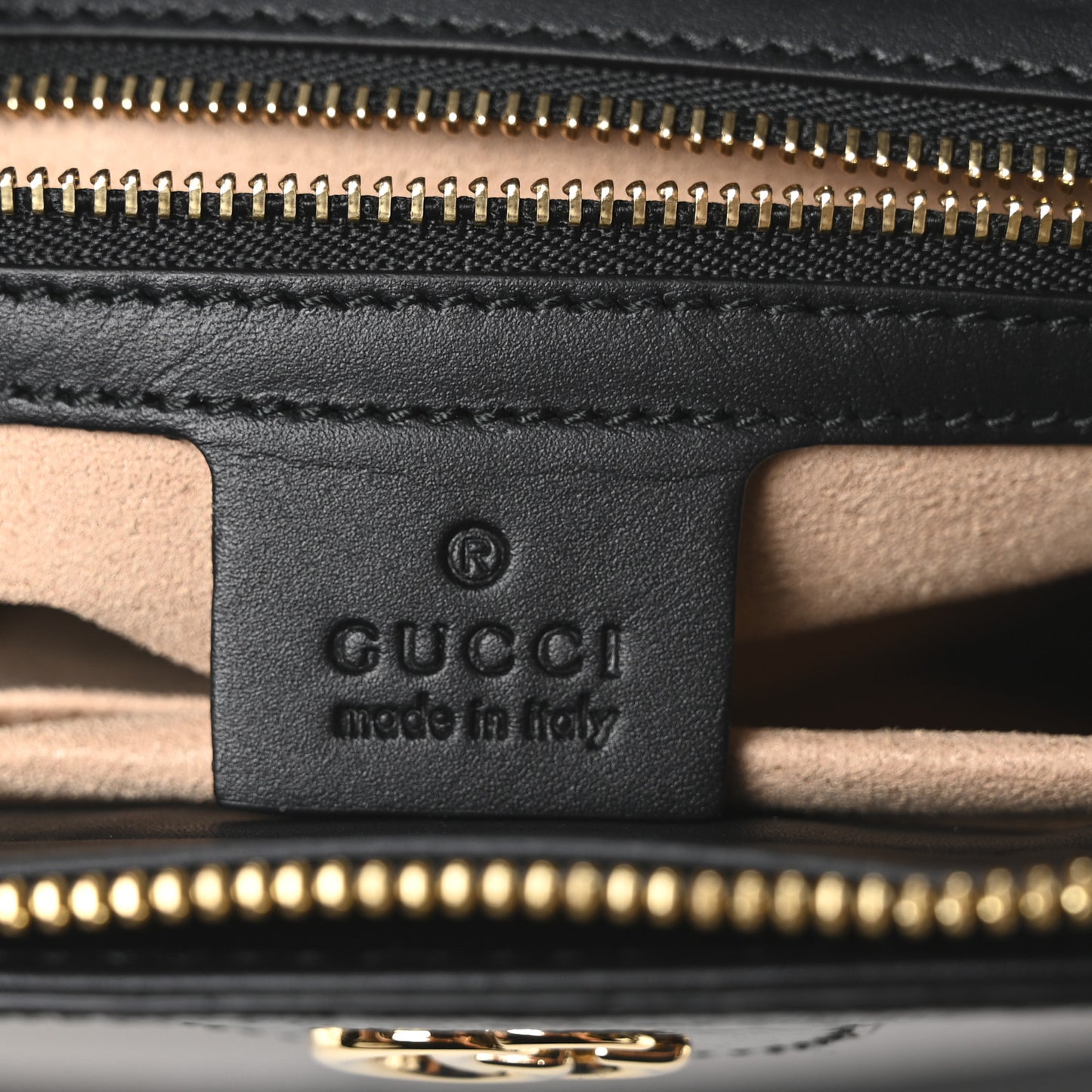 Suede Patent GG Web Medium Ophidia Top Handle Chain Nocciola Black