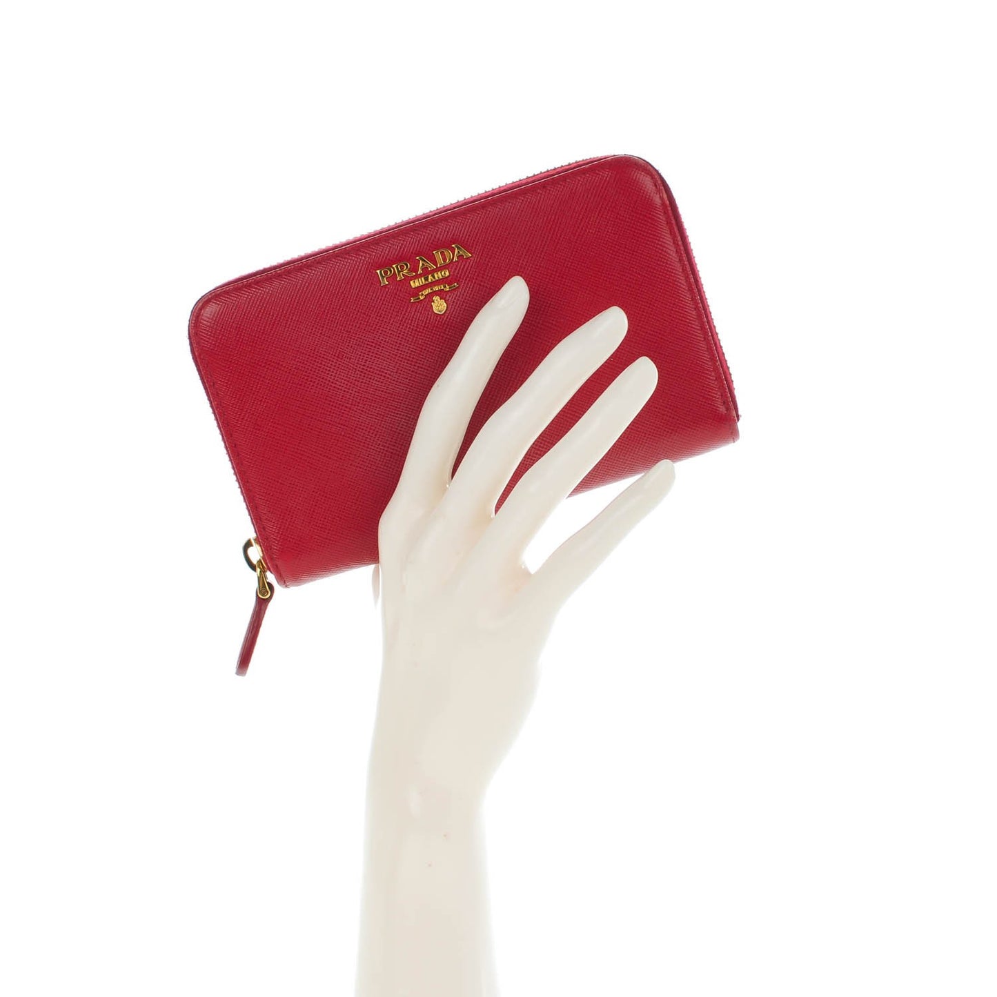 Saffiano Metal Zip Around Wallet Fuoco