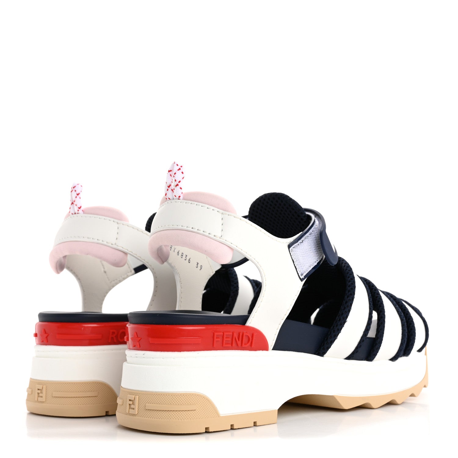 Fendi Vitello T Rex Platform Sandals 39 Ultra White Multicolor 5 of 10
