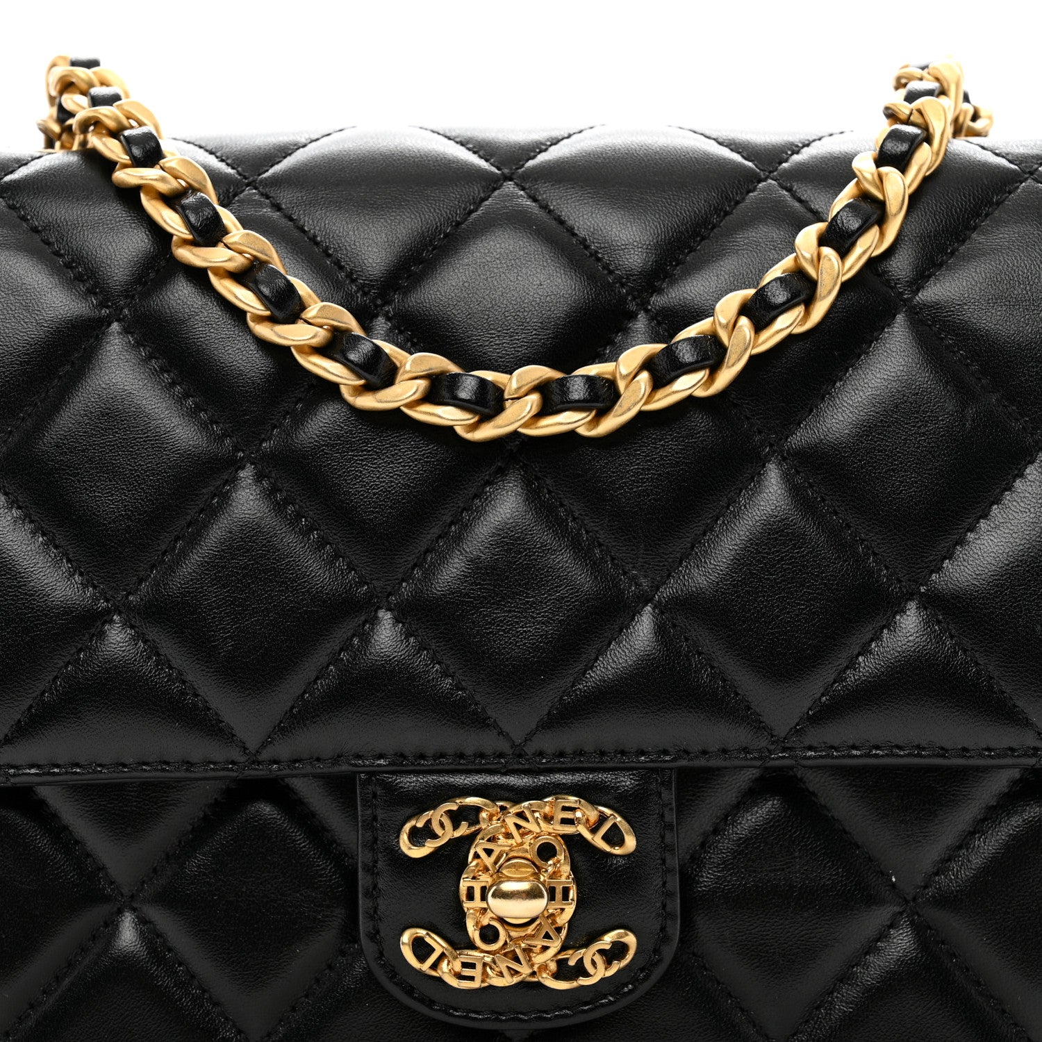 Chanel Shiny Lambskin Quilted Mini Flap Black 5 of 11